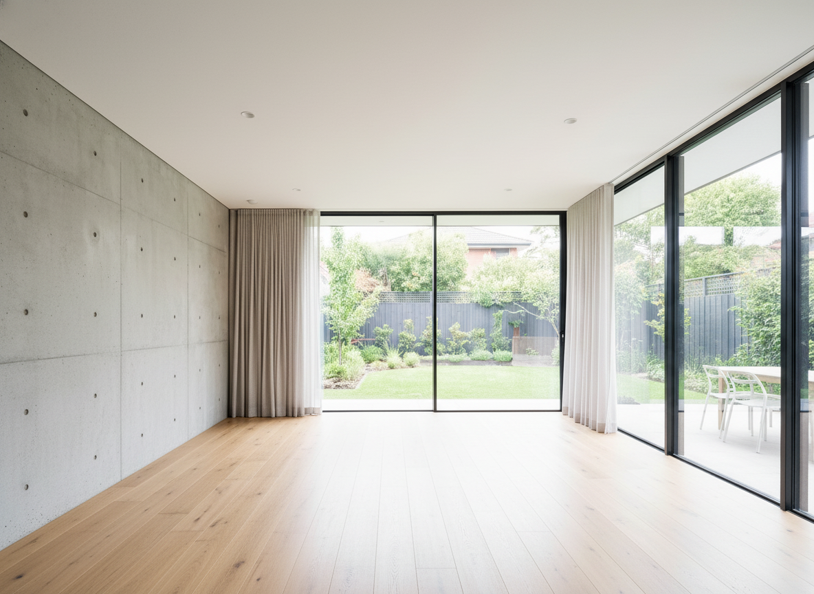 Empty room before virtual staging